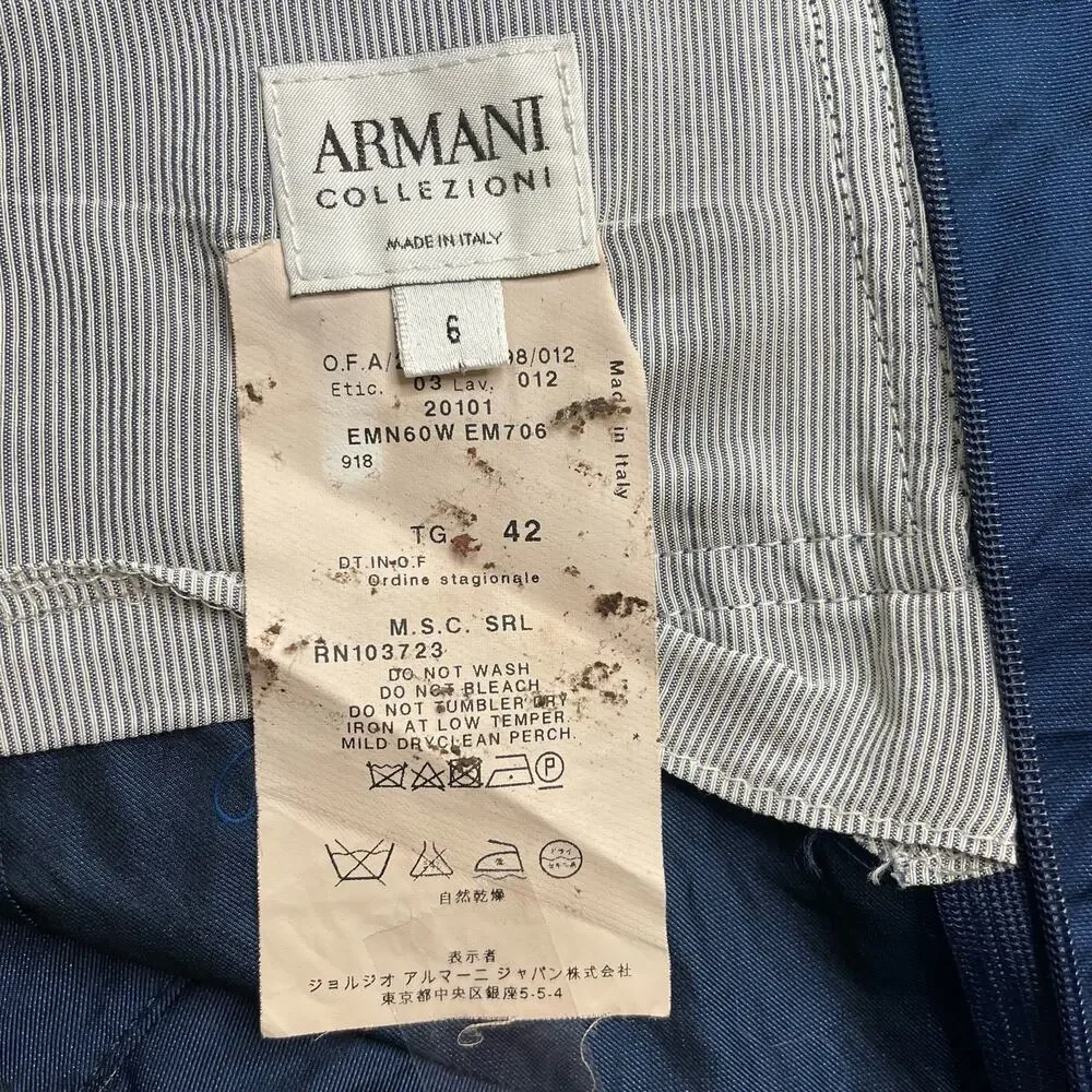 ARMANI COLLEZIONI PENCIL WIGGLE BODYCON SKIRT BLUE MEDIUM 6 - Picture 7 of 9